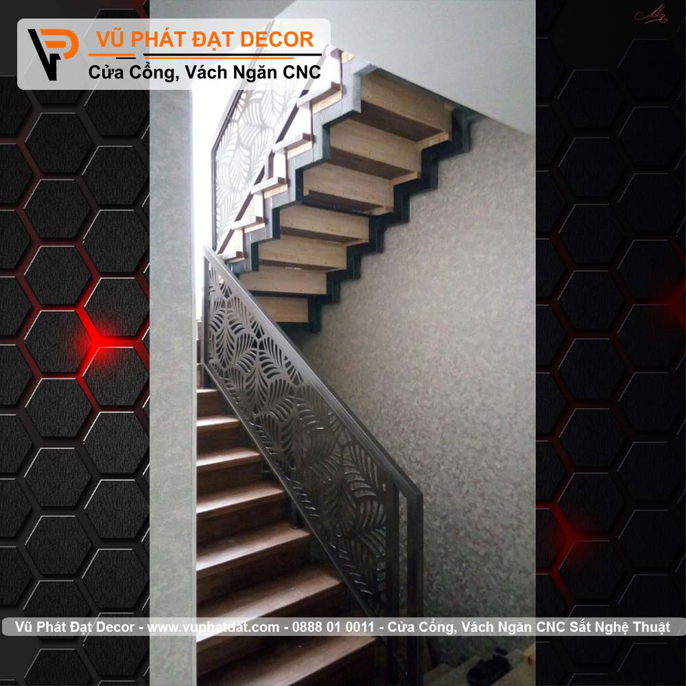 Cầu thang sắt hoa văn CT-001-2