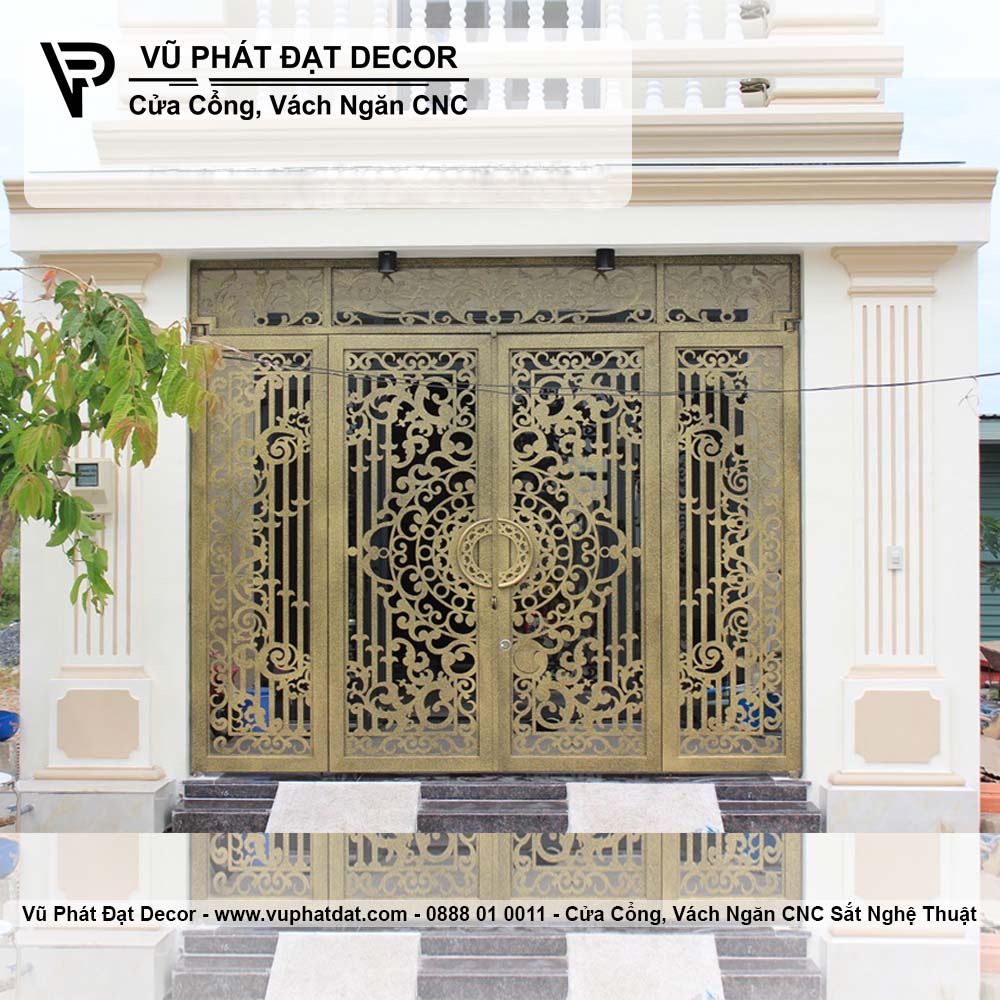 Cổng sắt 4 cánh cổ điển CO-013-2