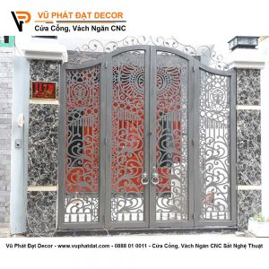 Cổng sắt 4 cánh cổ điển CO-017